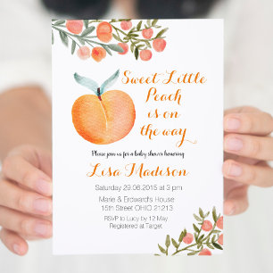 Invitation Sweet Little Peach est en chemin Baby shower
