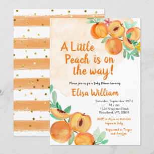 Invitation Sweet Little Peach est sur le chemin du Baby showe