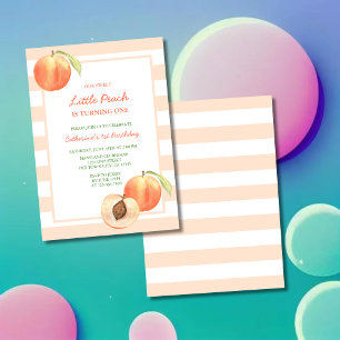 Invitation Sweet Little Peach Stripes Fille Anniversaire