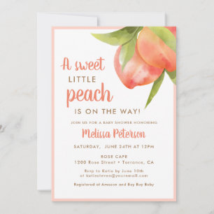 Invitation Sweet Little Peach Sur Le Chemin Du Baby shower