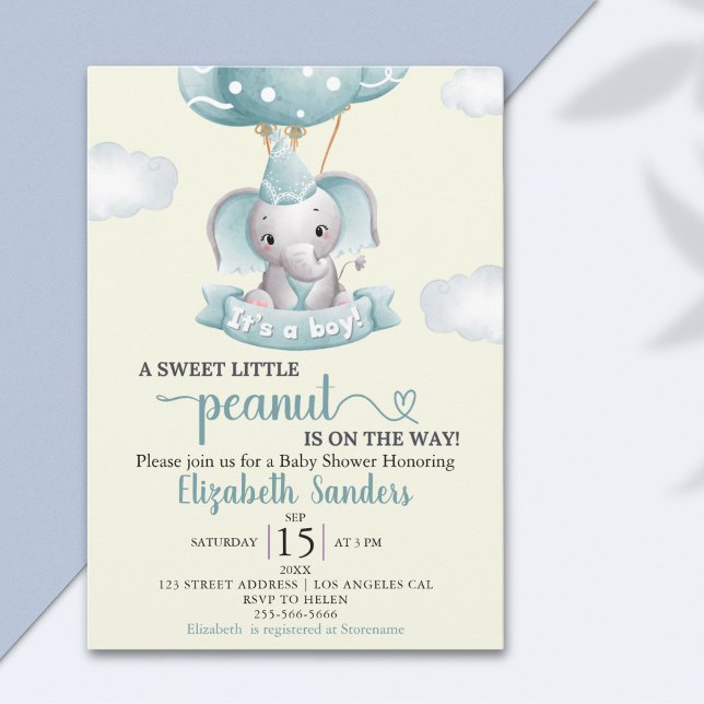 Invitation Sweet Little Peanut is on the way Baby shower (Créateur téléchargé)