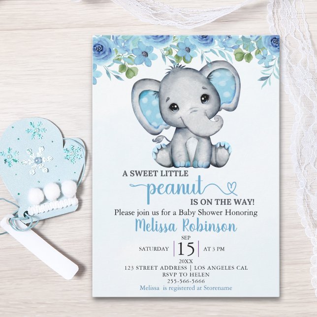 Invitation Sweet Little Peanut is on the way Baby shower Boy (Créateur téléchargé)