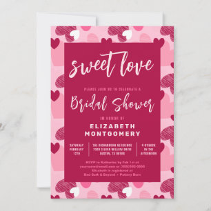 Invitation Sweet Love Coeur Motif Fête des mariées de Valenti