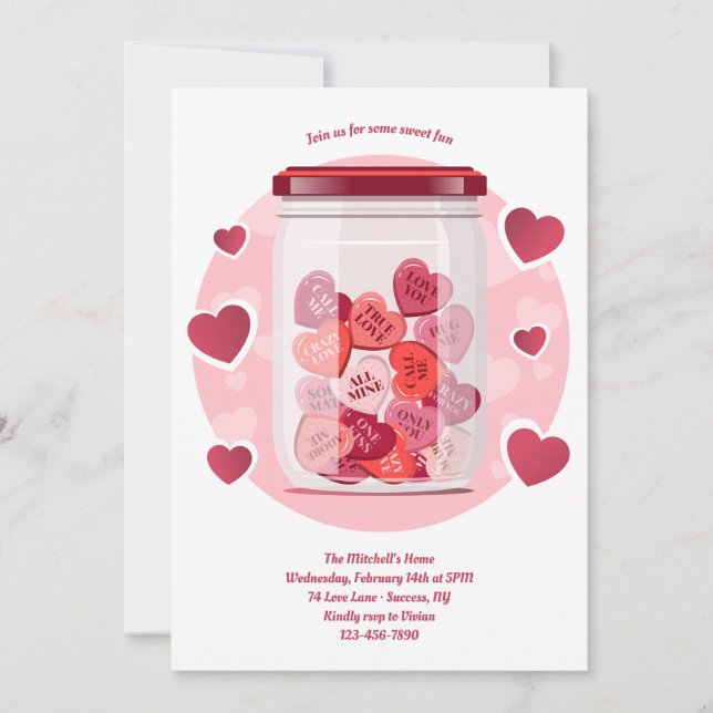 Invitation Sweet Love Valentine's Day  (Devant)