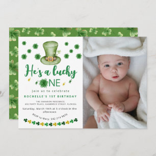 Invitation Sweet Lucky One Photo Anniversaire
