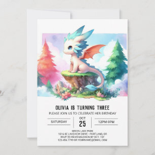 Invitation Sweet Magic Dragon Anniversaire