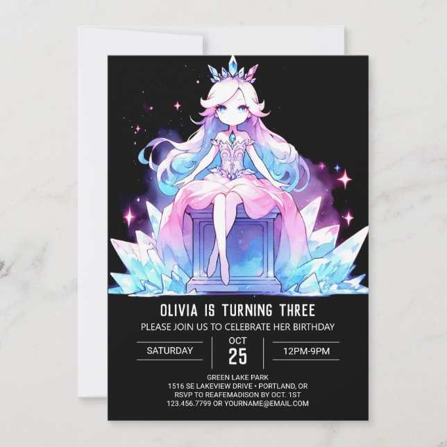 Invitation Sweet Majestic Princess Anniversaire (Devant)