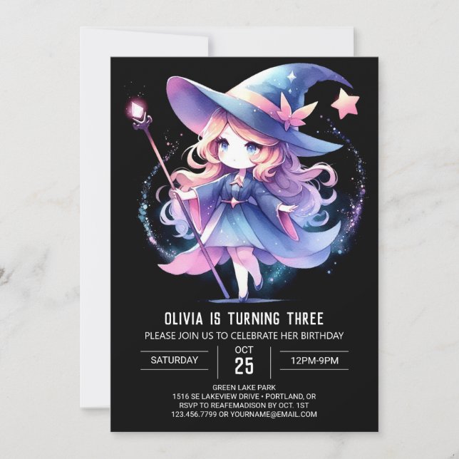 Invitation Sweet Majestic Wizard Anniversaire (Devant)