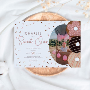 Invitation Sweet One Donut 1st - Photo Fille Anniversaire
