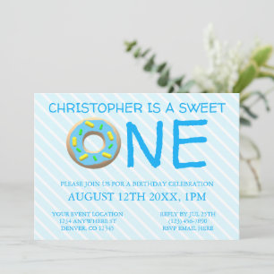 Invitation Sweet One Donut Boy 1er anniversaire