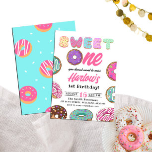 Invitation Sweet One Donut Girl's 1st Birthday