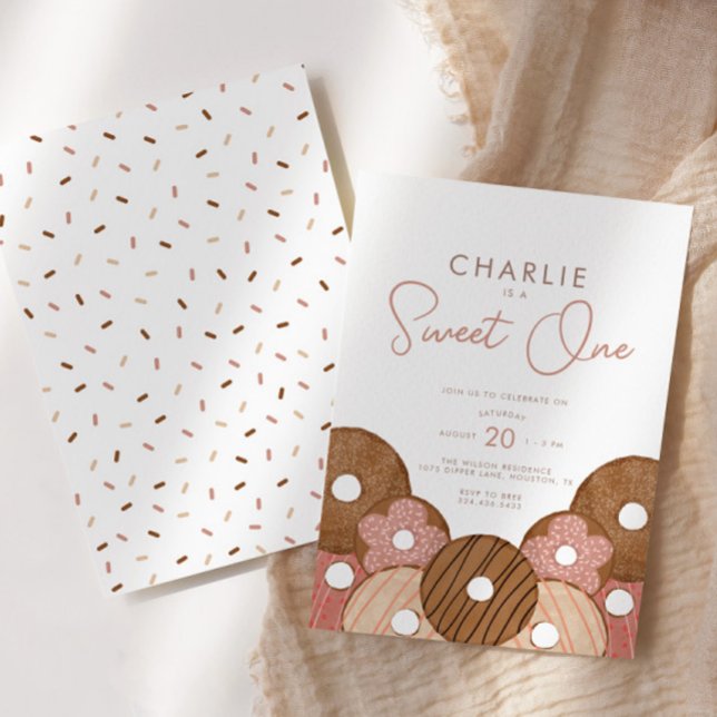Invitation Sweet One First Birthday Donut Girl'Anniversaire (Créateur téléchargé)