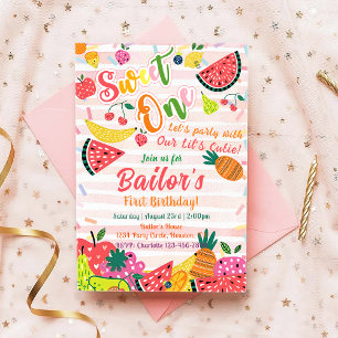 Invitation Sweet One Fruit Party Anniversaire