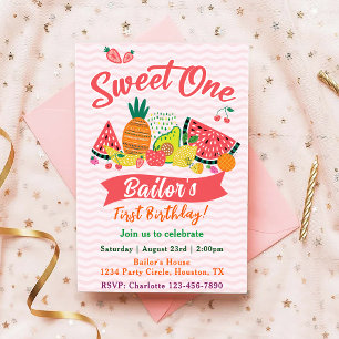 Invitation Sweet One   Fruit Party Anniversaire