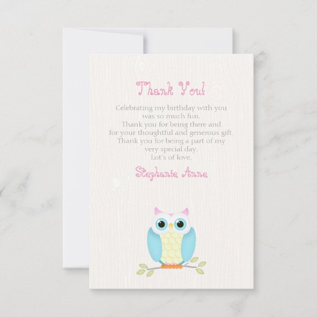 Invitation Sweet Owl Anniversaire (Devant)