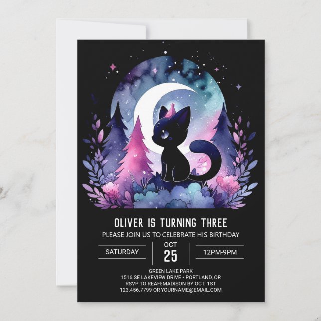 Invitation Sweet Pastel Chat Anniversaire (Devant)