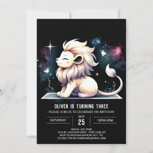 Invitation Sweet Pastel Lion Anniversaire