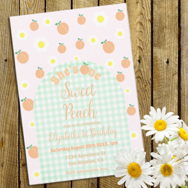 Invitation Sweet Peach 1er anniversaire (Créateur téléchargé)