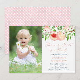 Invitation Sweet Peach Anniversaire Party for Girl Photo