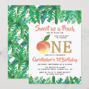 Invitation Sweet Peach Boys 1er anniversaire