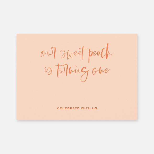 Invitation Sweet Peach Minimalist Girl Premier anniversaire (Créateur téléchargé)