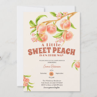 Invitation Sweet Petit Pêche Baby shower fille sur mesure
