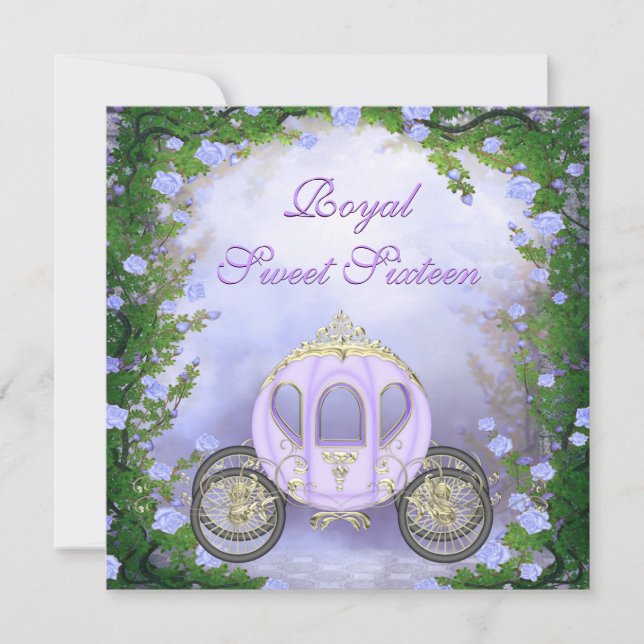 Invitation Sweet pourpre 16 de princesse Carriage Enchanted (Devant)