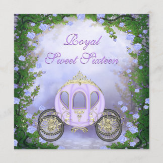 Invitation Sweet pourpre 16 de princesse Carriage Enchanted