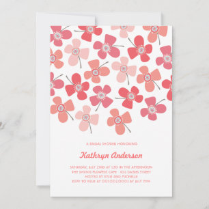 Invitation Sweet Red Daisies Chic Fun Fête des mariées Party