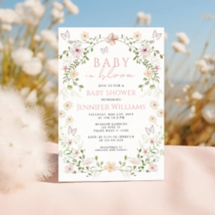 Invitation Sweet Rose Windflower Baby in Bloom Girl Douche