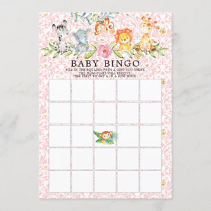 Invitation Sweet Safari Animaux BINGO Baby shower Jeu