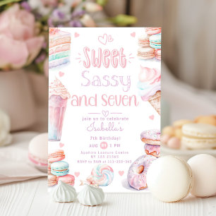 Invitation Sweet sassy et sept sucreries pastel 7e anniversai