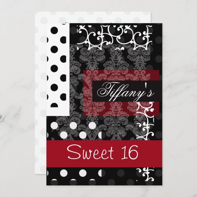 Invitation sweet sixteen (Devant / Derrière)