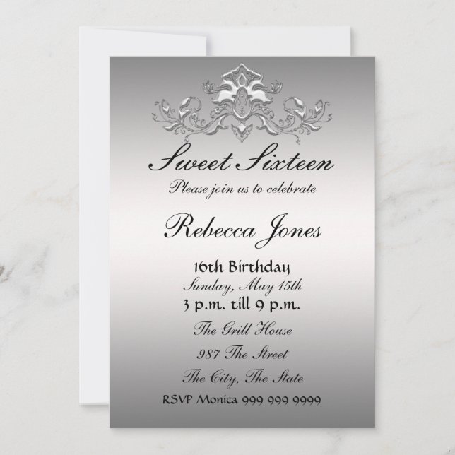 Invitation Sweet sixteen 16 (Devant)