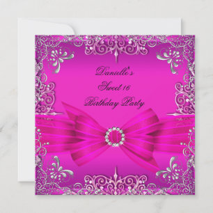Invitation Sweet Sixteen 16 Anniversaire Fête Rose Chaude Arg
