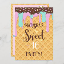 Sweet sixteen 16 cône de gaufre séché