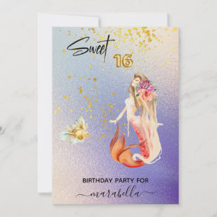 Invitation *~* SWEET SIXTEEN 16 Fête d'anniversaire Ombre Mer