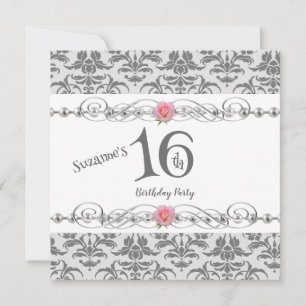 Invitation Sweet sixteen 16e fête d'anniversaire