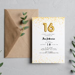 Invitation Sweet sixteen 16ème Confetti fête d'anniversaire<br><div class="desc">Joli confetti en or et arche photo 16e anniversaire invitation à la fête d'anniversaire pour son sweet sixteen. Personnaliser avec photo sur le devant et détails de la fête sur le dos.</div>