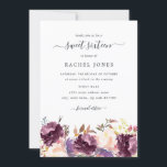 Invitation Sweet sixteen à fleurs violettes<br><div class="desc">Plus joli Sweet sixteen floral Invitations dans le Little Bayleigh Store!</div>