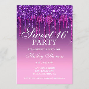 Invitation - Sweet sixteen à Parties scintillant v