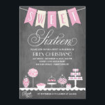 Invitation sweet sixteen | Anniversaire<br><div class="desc">Cette Invitation Sweet sixteen présente un thème sucré avec une touche moderne. Choisissez une forme découpée ou un papier texturé pour une invitation encore plus luxueuse.</div>