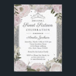 Invitation Sweet sixteen Anniversaire Étincelle Rose Argent F<br><div class="desc">Plus joli Sweet sixteen Invitations dans le Little Bayleigh Store! Nous avons utilisé des oeuvres d'art de : www.createthecut.com</div>