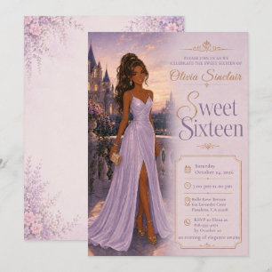 Invitation Sweet Sixteen Château Lavande
