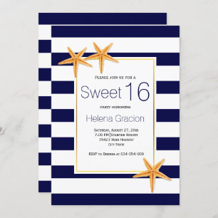 Invitation Sweet sixteen d'anniversaire de la plage de Starfi