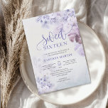Invitation Sweet sixteen de bois mauve mauve pourpre<br><div class="desc">Sweet sixteen boho mauve mauve pourpre printemps invitation, Ce design floral bohème exceptionnel présente des fleurs d'aquarelle peintes à la main violet, bleu poussiéreux, rose poussiéreux, lilas, marron et beige et une police de caractères de calligraphie moderne combinée. Т son irrésistible symphonie colorée est élégamment posée sur l'arrière - plan...</div>