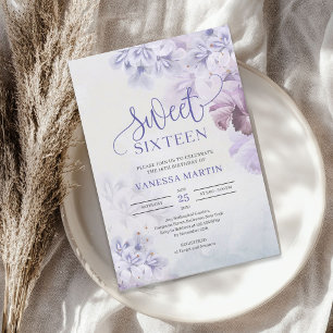 Invitation Sweet sixteen de bois mauve mauve pourpre