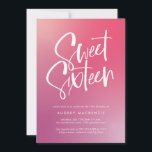 Invitation Sweet sixteen de calligraphie rose violet<br><div class="desc">Pink Purple Ombre Calligraphy Sweet sixteen Invitation présente la calligraphie moderne sur un arrière - plan dégradé brillant et coloré.</div>