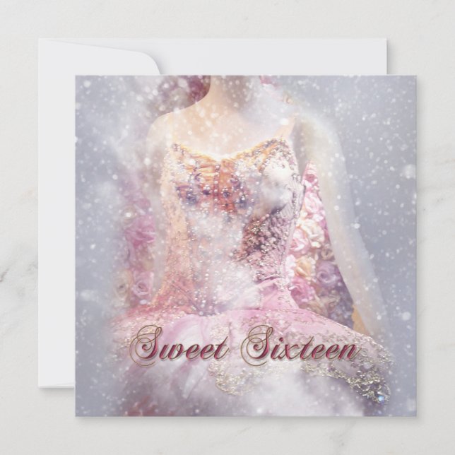Invitation Sweet sixteen de danse hivernale moderne Invitatio (Devant)