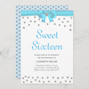 Invitation Sweet sixteen de diamants de parties scintillant s